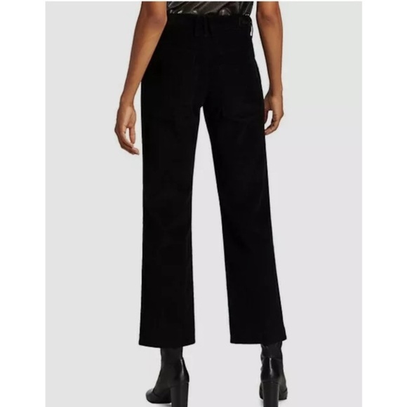 RtA Dexter Black Corduroy Belted Straight Leg Pants - Picture 2 of 11